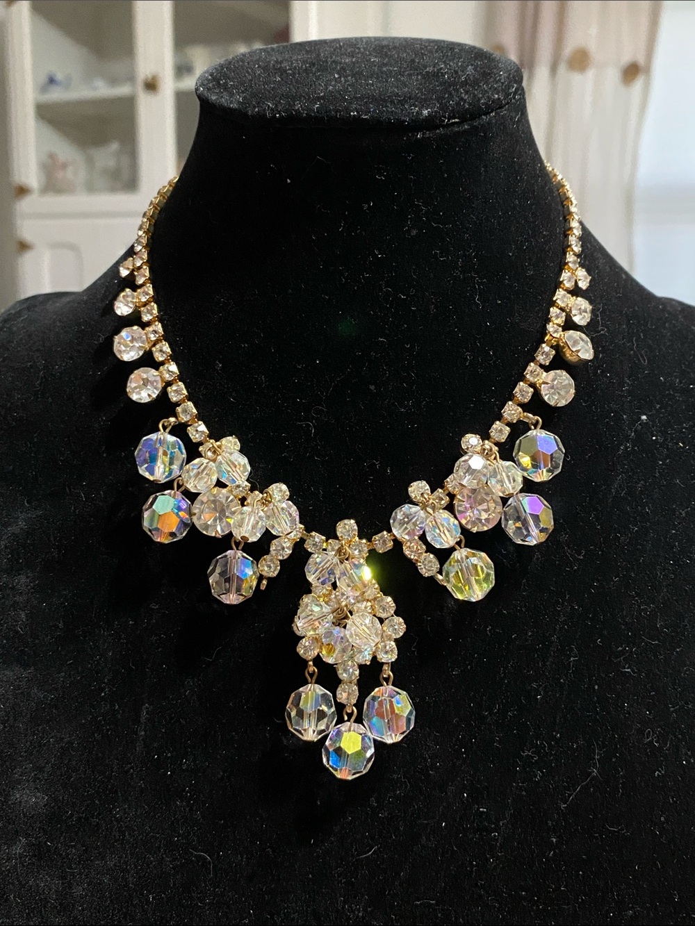 1960s Juliana Aurora Crystal Drop Necklace